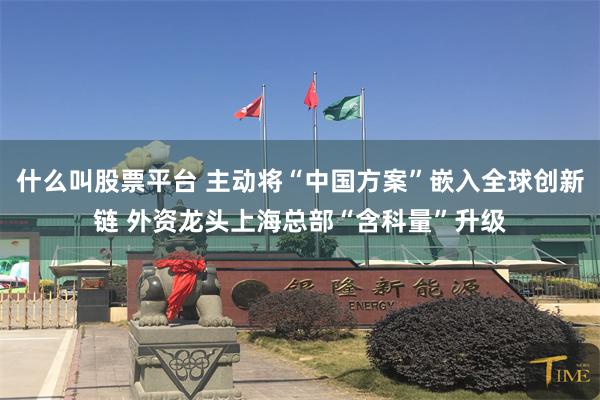 什么叫股票平台 主动将“中国方案”嵌入全球创新链 外资龙头上海总部“含科量”升级