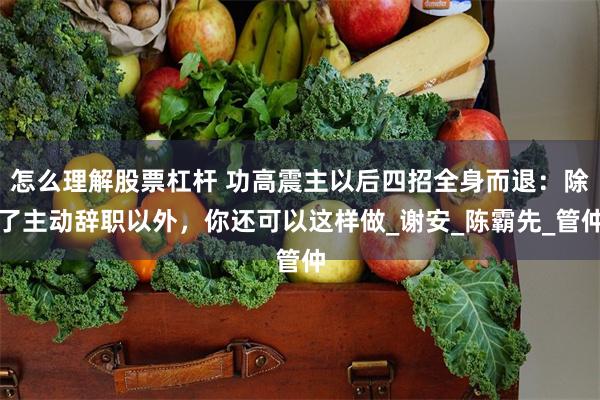 怎么理解股票杠杆 功高震主以后四招全身而退：除了主动辞职以外，你还可以这样做_谢安_陈霸先_管仲
