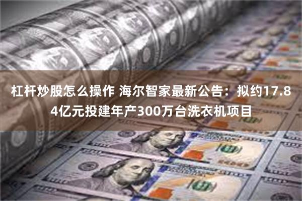 杠杆炒股怎么操作 海尔智家最新公告：拟约17.84亿元投建年产300万台洗衣机项目